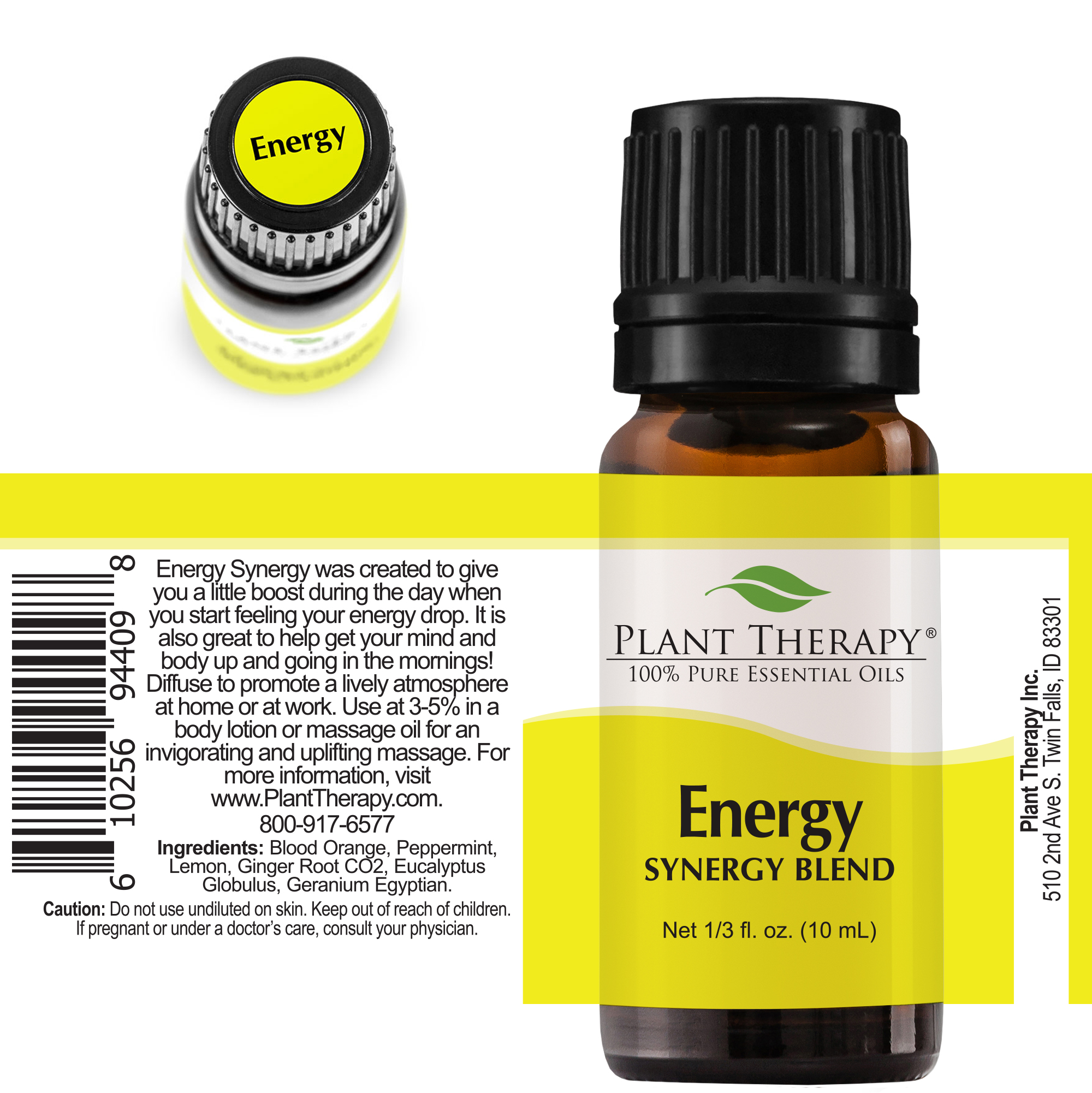 Plant Therapy Essential Oil Energy Synergy, Refreshing Blend 100